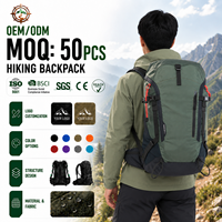 Sac à dos de voyage 45L en gros, imperméable, résistant à l'usure, pour trekking, voyage et camping, avec plaque en aluminium