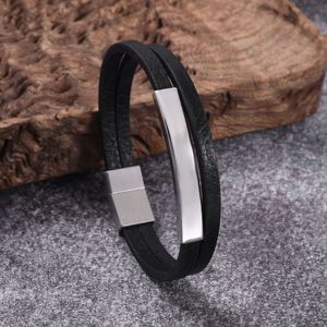 Men's Latest Handmade Stainless Steel <b>Leather</b> Cord <b>Bracelet</b> Customized Mixed <b>Leather</b> Promotional Wristbands - Product Image 4