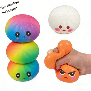 Wholesale Artificial Cute Smile Face Dumpling Steamed Bun Bao PU Squishy Stress <b>Ball</b> Simulation Food Dumpling Squishy Toy - Product Image 1