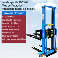Nouvelle machine de manutention hydraulique portable montée sur véhicule électrique, petite chariot élévateur à fourche, capacité de 500/1000 kg