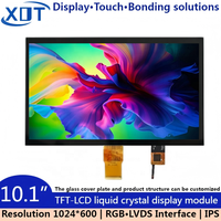 Écran LCD TFT XOT 10,1 pouces, résolution 1024*600, interface RGB&LVDS, panneau tactile CTP, rétroéclairage LED, luminosité 350 nits