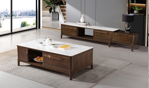 <span class=keywords><strong>Mesa</strong></span> marrón Sala de café Mesas Meuble Diseño moderno <span class=keywords><strong>Mesa</strong></span> de pie de lujo Unidad de Meubles portátil Soporte de TV con chimenea - Product Image 6