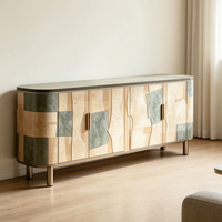 Buffet de luxe italien moderne, artistique, à blocs de couleur, haut de gamme, pour entrée de villa et meuble de rangement de salon