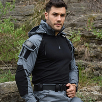 T-shirt tactique essentiel basique pour homme, coupe classique, tricoté en polyester/coton, séchage rapide, manches courtes, pour activités de plein air, camping, randonnée, usage quotidien