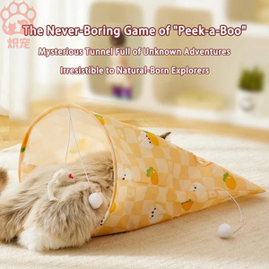 Di alta qualità eco-friendly vendita calda gatto giocattolo carino Self-Play piega Tunnel di carta gatto giocattolo, masticare-resistente palle di peluche Set per gatti - Product Image 3