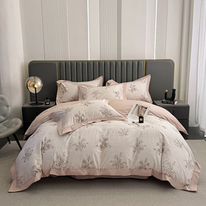 綿植物花柄デジタル印刷ワイドエッジ4個300tc環境にやさしい寝具セット - Product Image 4