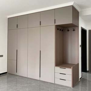 Meubles de chambre à coucher sur mesure, armoires en bois, placard à portes plates - Product Image 1