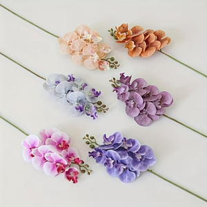1 pièce de fleurs artificielles en latex au toucher réel, Phalaenopsis, tige d'orchidée artificielle de 23,6 pouces, bouquet pour mariage, fête, décoration de la maison <span class=keywords><strong>et</strong></span> du jardin - Product Image 6