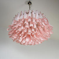 Lampe suspendue en verre soufflé à la main vintage italienne de Murano, lustre rond à étages élégant et moderne pour le hall d'entrée, l'escalier