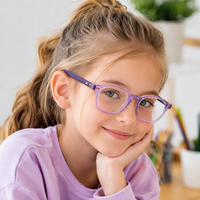 Montures optiques en acétate pour enfants en gros – Lunettes carrées légères, durables et flexibles avec branches personnalisables – Montures de lunettes avec logo sur mesure