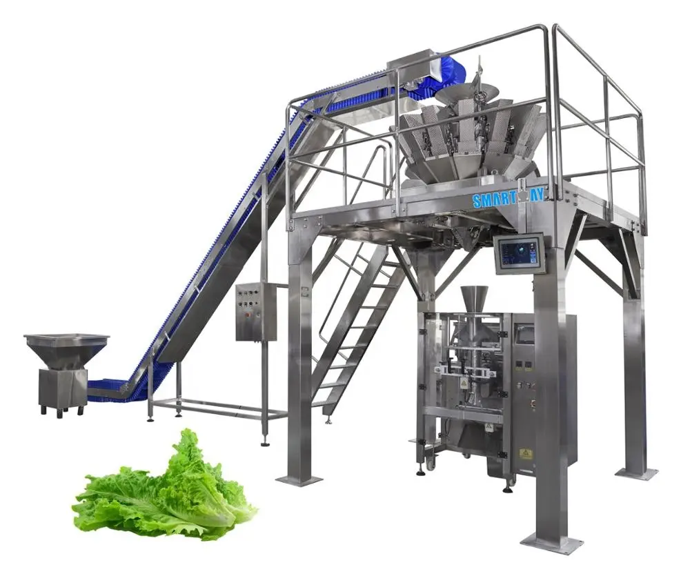 Mesin Kemasan Salad Penimbang Sayur, Mesin Kemasan Sayuran Salad Taoge Banyak Timbangan