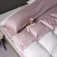 Housse de couette et drap de lit de voyage en coton longues fibres 60S, logo personnalisé disponible