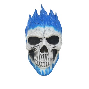 Máscara de Calavera de Ghost Rider para Halloween, Máscara Facial Completa de Látex, Accesorio para Disfraz de Terror, Diseño de Llamas Rojas - Product Image 5