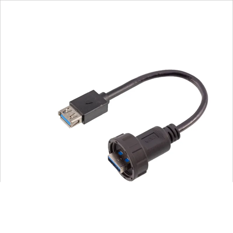 3.0 USB IP67หัวต่อตัวเมียกับตัวผู้กันน้ำได้สาย USB มาตรฐานอุตสาหกรรม1ม. 30ซม. 50ซม. 1.5ม.