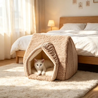 Nichoir d'hiver pour animaux de compagnie Yangyangpet Pure Sleep, entièrement fermé, type grotte pour chat, chaud, respirant et lavable.