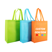 Tas Tote Non Woven Custom Print dengan Pegangan Tali Ukuran Sedang Ramah Lingkungan untuk Belanja dan Membawa Wine, Grosir, Ekspor