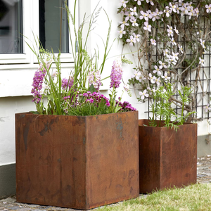 Maceta de Jardín Personalizada de Acero Corten en Forma de Cubo, Macetas Metálicas de Acero Corten para Plantas - Product Image 2