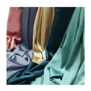 Raw Material Manufacturer 100% Polyester Fabric Stretch Silk Satin Fabrics For Clothing Dresses Lining Fabric