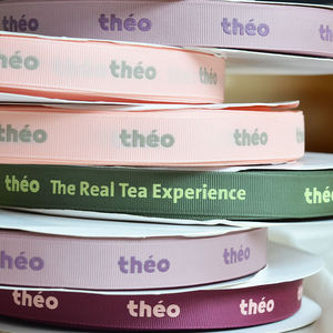 Cinta de Grosgrain Personalizada con Logotipo, Ecológica, con Estampado Dorado en Caliente, para Envoltura de Regalos, Decoración Festiva, Uso Promocional INFFY - Product Image 4
