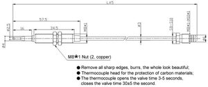 Universal <strong>Gas</strong> <strong>Thermocouple</strong> 24" Length Used On BBQ Grill Or Fire Pit Heater Or <strong>Gas</strong> Water Heater M8x1 End Nut And Head Tip - Product Image 3