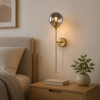 Lampe murale LED nordique moderne minimaliste fer et corps PC pour salon chambre chevet ou couloir miroir mur avant