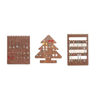 Jingheju Wooden Jewelry Organizer <b>Tree</b> Shape Earring Necklace Rack Creative Display <b>Stand</b> For Storage - Product Image 4