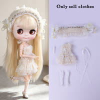 Robe blanche pour poupée BJD Blyth ICY DBS 1/6, accessoires de tenue de poupée DIY pour poupée de mode Azone OB24 à l'échelle 1/6