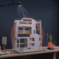 Boîtier de PC de jeu Micro ATX en aluminium argenté Socooler Scientific Calculation SOC-AP-Y avec panneau latéral en verre double