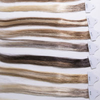 Nuancier d'échantillons de couleurs 100 % cheveux humains bruts Remy, étiquettes de nuancier de couleurs pour salon de coiffure