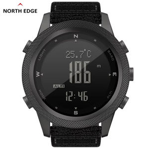 NORTH EDGE Apache46 <span class=keywords><strong>Montre</strong></span> pour Hommes ALPES 45MM Sports de Plein Air Natation Métronome Boussole Étanche Boîtier en Fiber de Carbone Bracelet en Nylon - Product Image 1
