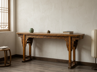 Table d'autel en bois d'orme antique chinois, console de rangement traditionnelle en bois massif pour salon
