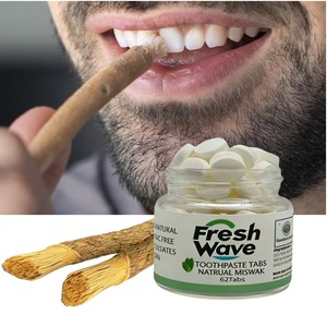 Tablet Pasta Gigi Ekstrak Tongkat Miswak Salvadora Persica Alami Berbasis Tumbuhan untuk Pemutih Gigi dan Pembersih Gigi - Product Image 1