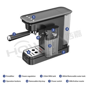 1400W Slimme Volautomatische <span class=keywords><strong>Espresso</strong></span> Koffiezetapparaat Thuis Melk Cappuccino Latte Espressomachine - Product Image 6