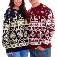 Fournisseurs de pulls chinois Alibaba, pulls de Noël unisexes personnalisés, pulls de Noël fantaisie pour hommes, pulls de Noël nordiques Fair Isle, pulls de Noël pour femmes