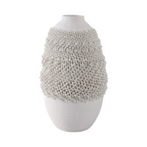 Vaso in Ceramica Ovale 3D Texturizzato, Decorazione Moderna per Soggiorno, Ufficio e Tavolo - Product Image 3