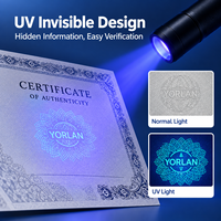 Impression de certificats de sécurité sur mesure, certificat à multiples fonctions de sécurité pour l'autorisation de la marque et la preuve d'authenticité