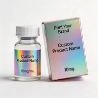 Étiquettes holographiques personnalisées pour flacons de 3 ml, 10 ml, 30 ml et emballages personnalisés en boîte de papier pour produits peptidiques
