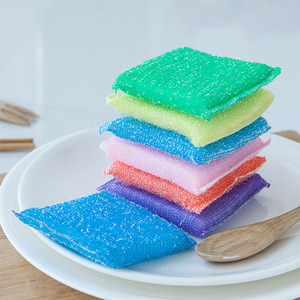 ฟองน้ำล้างจานสีสันสดใส รูปทรงสี่เหลี่ยมผืนผ้า ชุด 4 ชิ้น สำหรับหม้อและกระทะ - Product Image 4