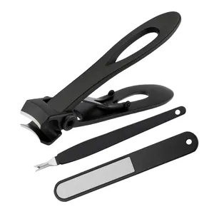 Nail Clippers Set 15 millimetri di Larghezza Mascella In Acciaio Inox Unghia Clippers con Lima per Unghie e Cuticola Trimmer