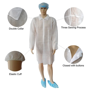 Batas de Laboratorio hasta la Rodilla con Botones a Presión en la Parte Delantera, Batas de Visita, Batas de Laboratorio Desechables SF - Product Image 2