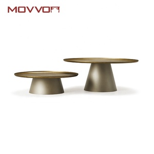 Table basse ronde en acier inoxydable, <span class=keywords><strong>de</strong></span> style minimaliste, haut <span class=keywords><strong>de</strong></span> gamme, lot <span class=keywords><strong>de</strong></span> 2 pièces - Product Image 2