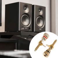 Or Plaqué Plug Dans/Spirale Sertissage 4mm Président Banana Plugs Connecteurs pour Haut-Parleur Fil Home Cinéma