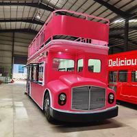 Usine de Chine Camion de nourriture à bas prix Café de crème glacée Vente de fast-food Bus londonien à deux étages