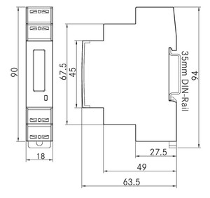 Contador de Electricidad Monofásico Multifuncional RS485 DDS1946-1P - Product Image 2