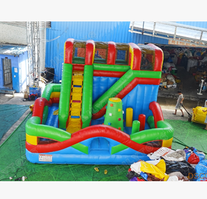 Parque de trampolín inflable grande, Castillo de salto al aire libre con Pared de escalada de obstáculos, <span class=keywords><strong>casa</strong></span> de rebote para niños - Product Image 1
