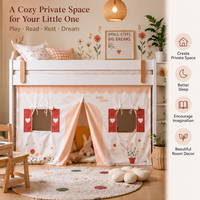 Moustiquaire suspendue 100 % coton, pliable, portable, écologique, pour lit d'enfant, grande hauteur 120 cm, motif floral pastoral, pour chambre de fille