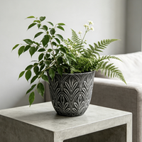 Pot de fleurs rond en plastique de 7 pouces, style rétro, pour bureau et fenêtre, pot de plantation de jardin, écologique, durable, intérieur/extérieur