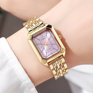 Reloj de Cuarzo de Lujo para Mujer, Ecológico, Minimalista, Elegante, Correa Cuadrada Dorada, Edición de Color de Lujo Ligero Transfronterizo - Product Image 4