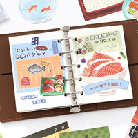 Pack de matériaux autocollants découpés SIMNO sur le thème de la cuisine japonaise, kit d'effimeres rétro pour scrapbooking, carnet, collage, bricolage et papeterie