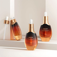 Bouteille cylindrique de sérum de 30ml personnalisée avec compte-gouttes bouteille d'huile essentielle givrée bouteille en verre à épaulement plat emballage cosmétique